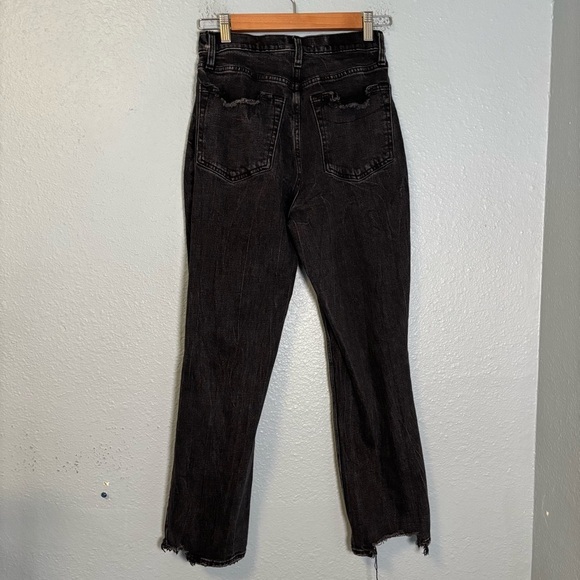 Abercrombie & Fitch W's Ultra High Rise Ankle Straight Jean Distressed Black 28 - Picture 6 of 9
